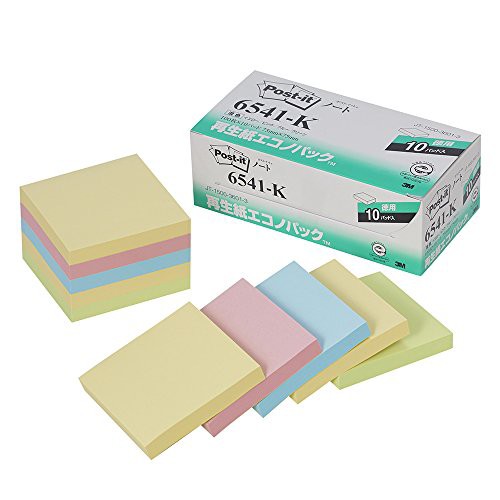 付箋 6541-K 75x75 混10束 ｴｺ
