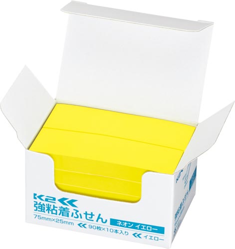 付箋 K2ﾒ-KN7525YX10 強粘ｲｴﾛ