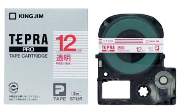 PROテープ ST12R 透明 赤字