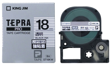 PROテープ ST18KW 透地黒字エコ
