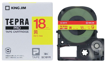 PROテープ SC18YR 黄地赤字エコ