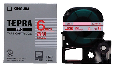 PROテープ ST6R 透明赤字 エコ