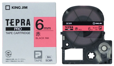 PROテープ SC6R 淡赤地黒字 エコ