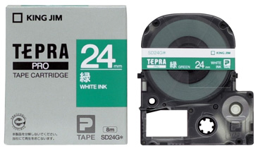 PROテープ SD24G 緑地白字 エコ