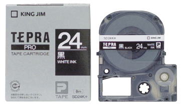 PROテープ SD24K 黒地 白字