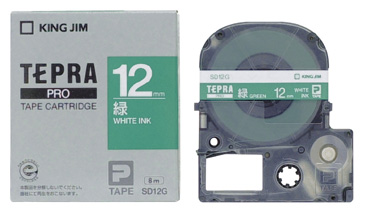 PROテープ SD12G 緑地白字 エコ