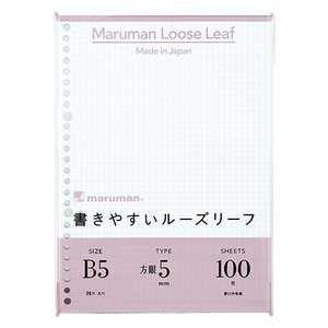ﾙｰｽﾞﾘｰﾌB5 L1207H 5ﾐﾘ方眼 百