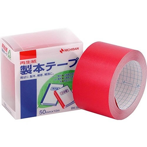製本ﾃｰﾌﾟ BK-50.1赤 50x10 GN